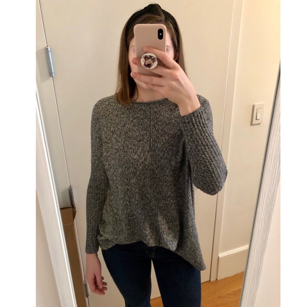 Lou & Grey Size M Gray Oversized Sweater